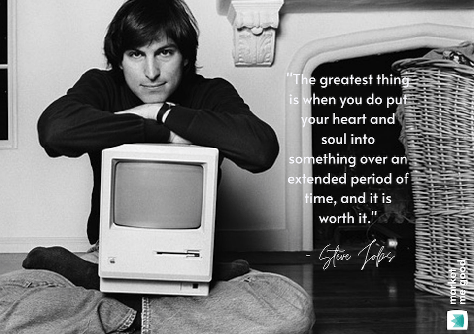 Young Steve Jobs with a computer