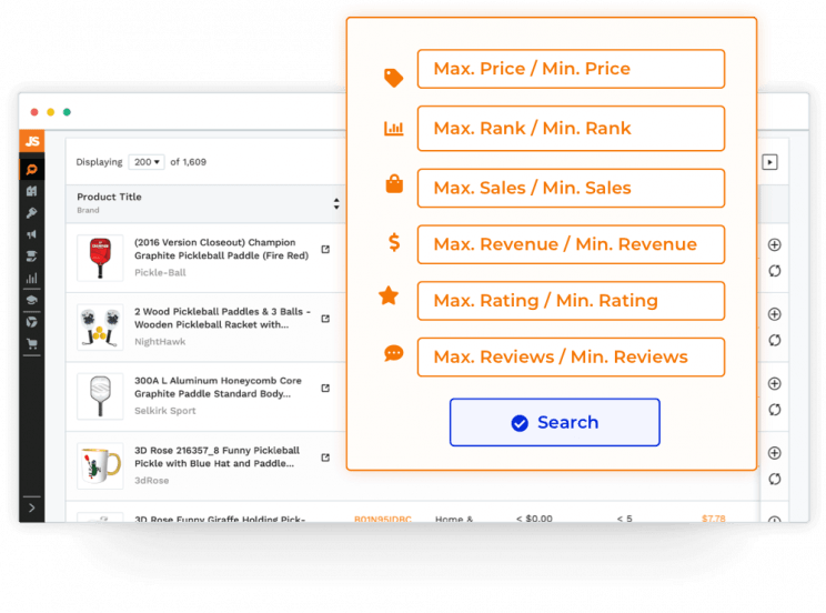 Jungle Scout Product DataBase FIlters